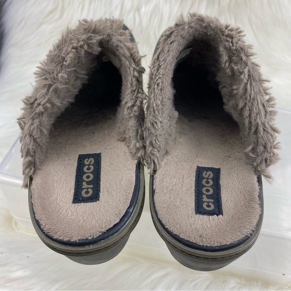 CROCS MULES COBBLER EVA INSULATED BROWN FUR LINED SIZE 8 Woman - Picture 4 of 10